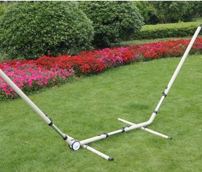 Adjustable Steel Hammock Stand with built-in wheels